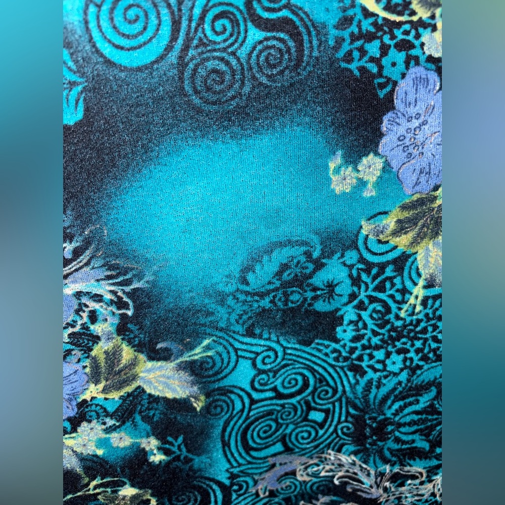 White Stag Blue and Green Floral Short Sleeve Top - Picture 4 of 5